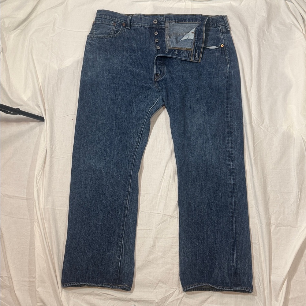 Levis 501 Jeans Mens 40x30 Button Fly Denim Straight Leg Measured 39x28